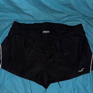 Hollister Black Running Shorts with White Trim